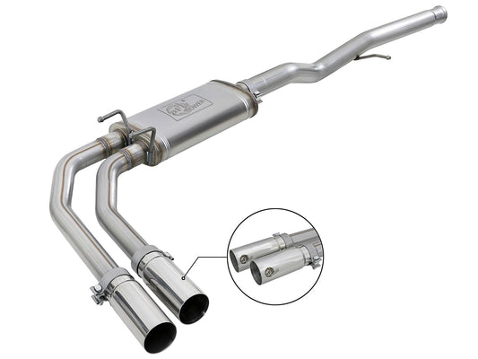 aFe Power Rebel Series 3 IN to 2-1/2 IN 409 Stainless Steel Cat-Back Exhaust System — GM Silverado/Sierra 1500 09-18 / Silverado LD/Sierra Limited 2019 V6-4.3/V8-4.8/5.3L — 49-44098-P