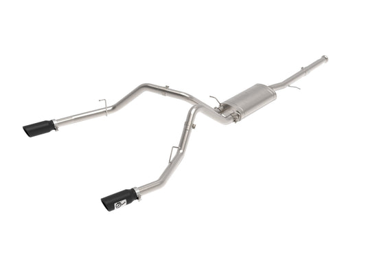 aFe Power Apollo GT Series 3 IN 409 Stainless Steel Cat-Back Exhaust w/ Dual Black Tip — GM Trucks 09-18 V6-4.3L/V8-4.8/5.3L — 49-44135-B