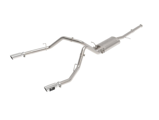 aFe Power Apollo GT Series 3 IN 409 Stainless Steel Cat-Back Exhaust w/ Dual Polished Tip — GM Trucks 09-18 V6-4.3L/V8-4.8/5.3L — 49-44135-P