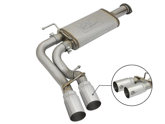aFe Power Rebel Series 3 IN to 2-1/2 IN Middle-Side Exit Stainless Steel Cat-Back Exhaust System — Toyota Tacoma 16-23 V6-3.5L — 49-46032-P