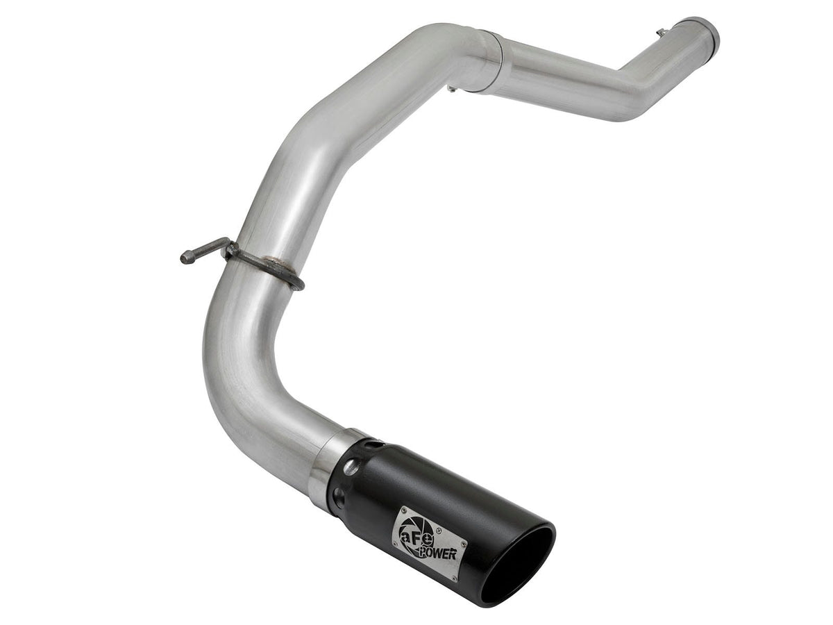 aFe Power Large Bore-HD 4 IN DPF-Back Stainless Steel Exhaust System w/ Black Tip — Nissan Titan XD 16-19 V8-5.0L (td) — 49-46113-B