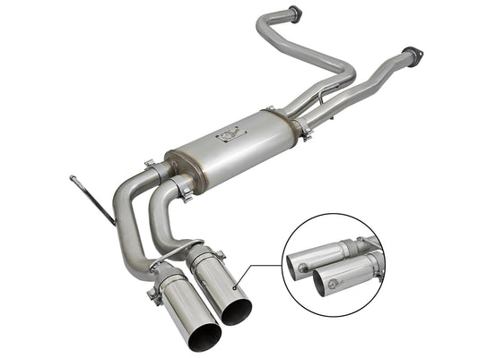 aFe Power Rebel Series 2-1/2 IN 409 Stainless Steel Cat-Back Exhaust System — Nissan Titan 04-15 V8-5.6L — 49-46124-P