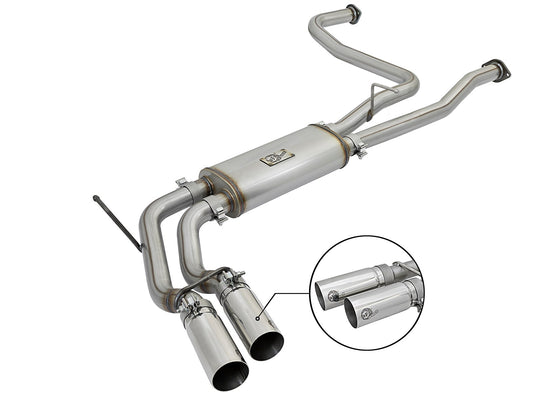 aFe Power Rebel Series 2-1/2 IN 409 Stainless Steel Cat-Back Exhaust System — Nissan Titan 17-24 V8-5.6L — 49-46126-P