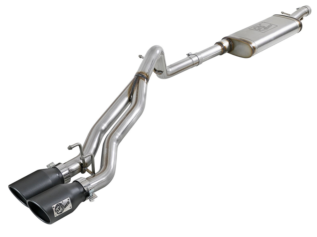 aFe Power Rebel Series 2-1/2 IN 409 Stainless Steel Cat-Back Exhaust System — Jeep Wrangler (JK) 07-18 V6-3.6L/3.8L — 49-48054-B