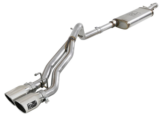 aFe Power Rebel Series 2-1/2 IN 409 Stainless Steel Cat-Back Exhaust System w/ Polished Tip — Jeep Wrangler (JK) 07-18 V6-3.6L/3.8L — 49-48054-P