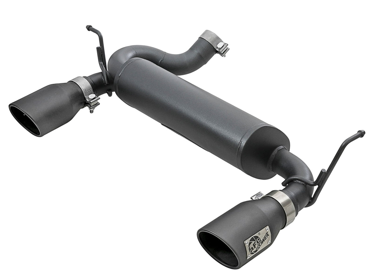 aFe Power Rebel Series 2-1/2 IN 409 Stainless Steel Axle-Back Exhaust System — Jeep Wrangler (JK) 07-18 V6-3.6L/3.8L — 49-48061-B