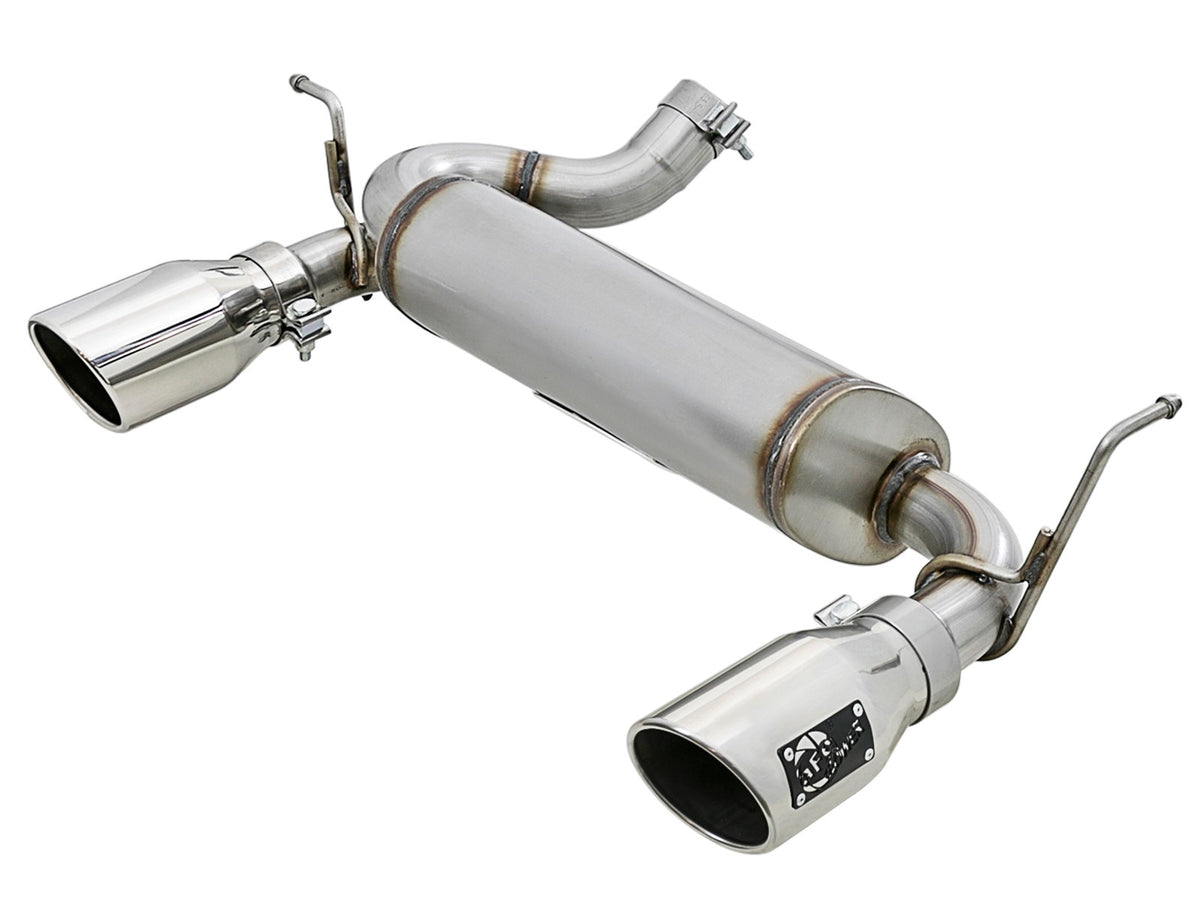 aFe Power Rebel Series 2-1/2 IN 409 Stainless Steel Axle-Back Exhaust System — Jeep Wrangler (JK) 07-18 V6-3.6L/3.8L — 49-48061-P