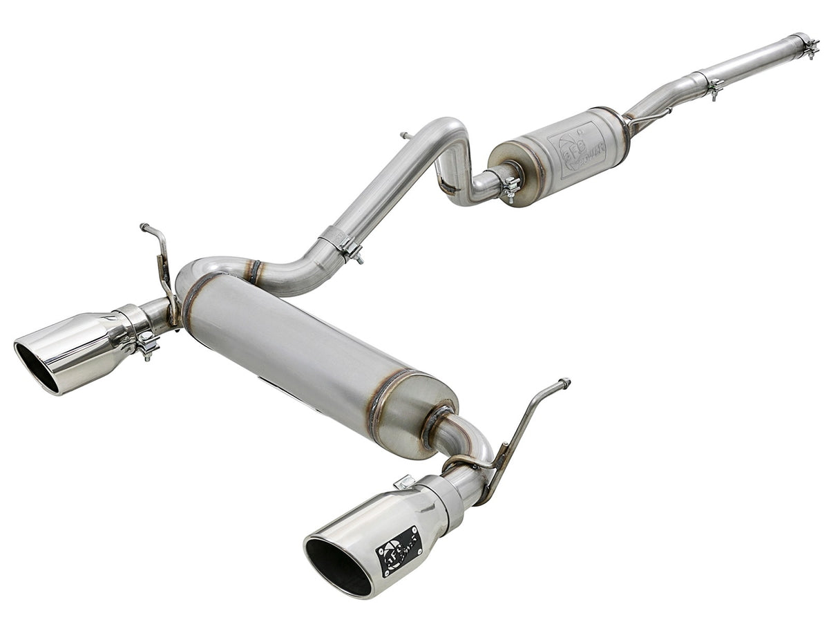 aFe Power Rebel Series 2-1/2 IN 409 Stainless Steel Cat-Back Exhaust System — Jeep Wrangler (JK) 07-18 V6-3.6L/3.8L — 49-48062-P