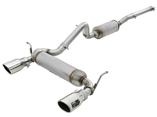 aFe Power Rebel Series 2-1/2 IN 409 Stainless Steel Cat-Back Exhaust System — Jeep Wrangler (JK) 07-18 V6-3.6L/3.8L — 49-48062-P