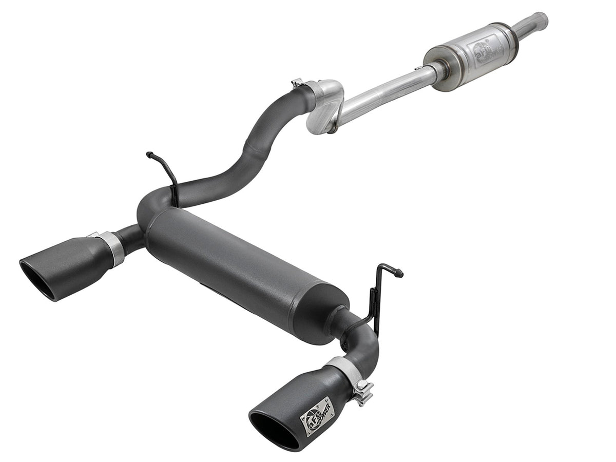 aFe Power Rebel Series 2-1/2 IN 409 Stainless Steel Cat-Back Exhaust System w/ Black Tips — Jeep Wrangler (JL) 18-26 V6-3.6L — 49-48066-B