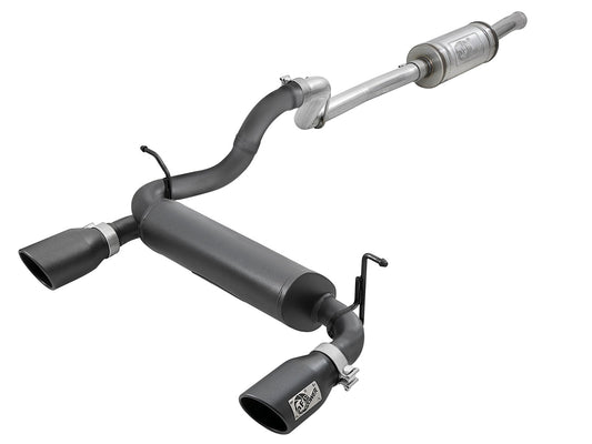 aFe Power Rebel Series 2-1/2 IN 409 Stainless Steel Cat-Back Exhaust System w/ Black Tips — Jeep Wrangler (JL) 18-26 V6-3.6L — 49-48066-B