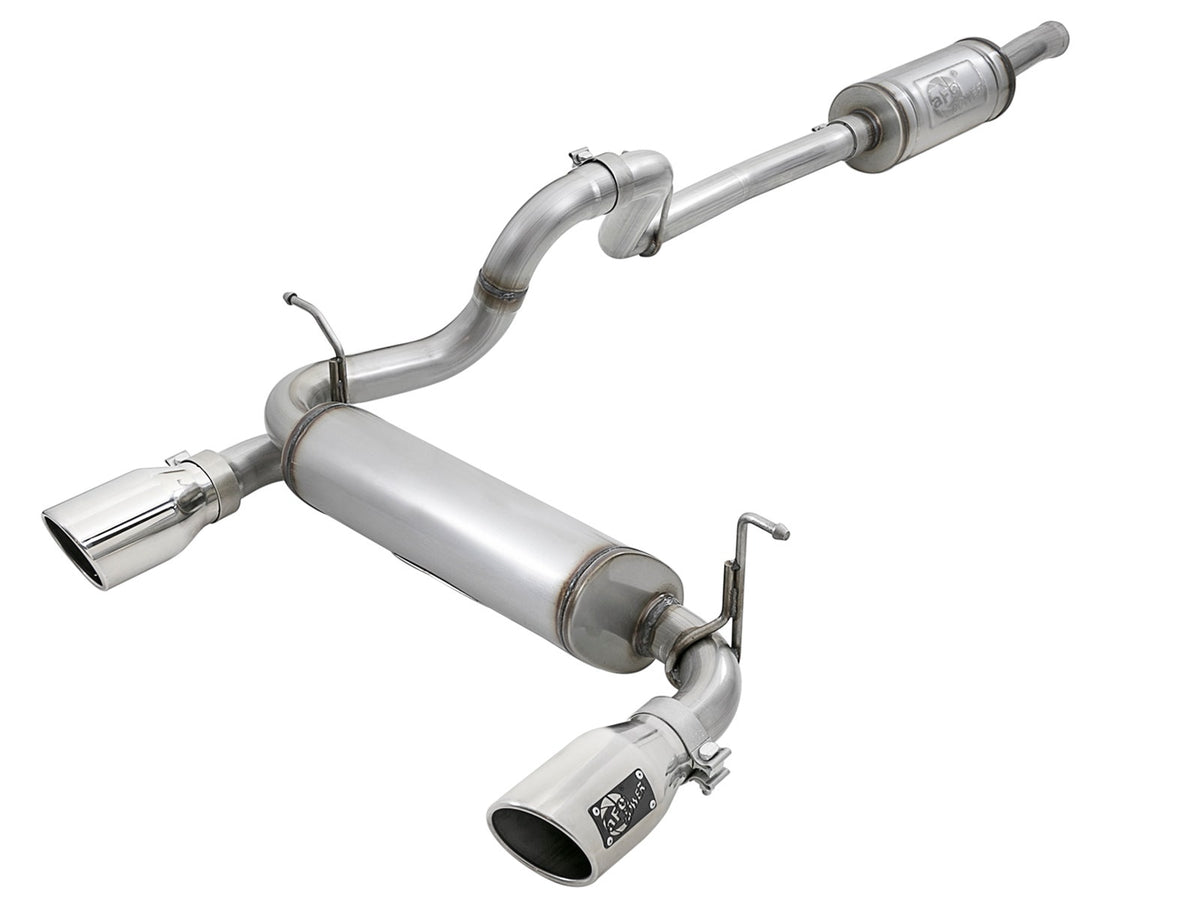 aFe Power Rebel Series 2-1/2 IN 409 Stainless Steel Cat-Back Exhaust System — Jeep Wrangler (JL) 18-26 V6-3.6L — 49-48066-P