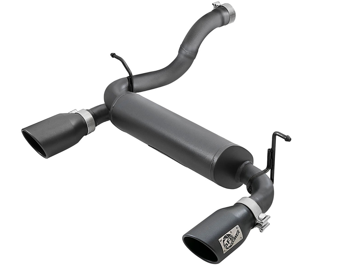 aFe Power Rebel Series 2-1/2 IN 409 Stainless Steel Axle-Back Exhaust System — Jeep Wrangler (JL) 18-26 L4-2.0L (t)/V6-3.6L — 49-48067-B