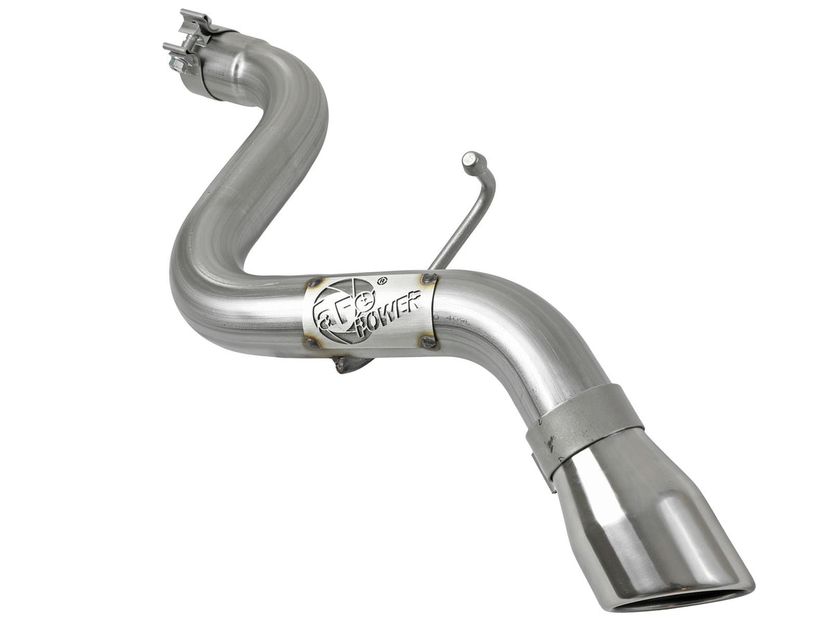 aFe Power MACH Force-Xp 409 Stainless Steel Axle-Back Hi-Tuck Exhaust System w/ Polished Tip — Jeep Wrangler (JL) 18-26 L4-2.0L (t)/V6-3.6L — 49-48070-1P