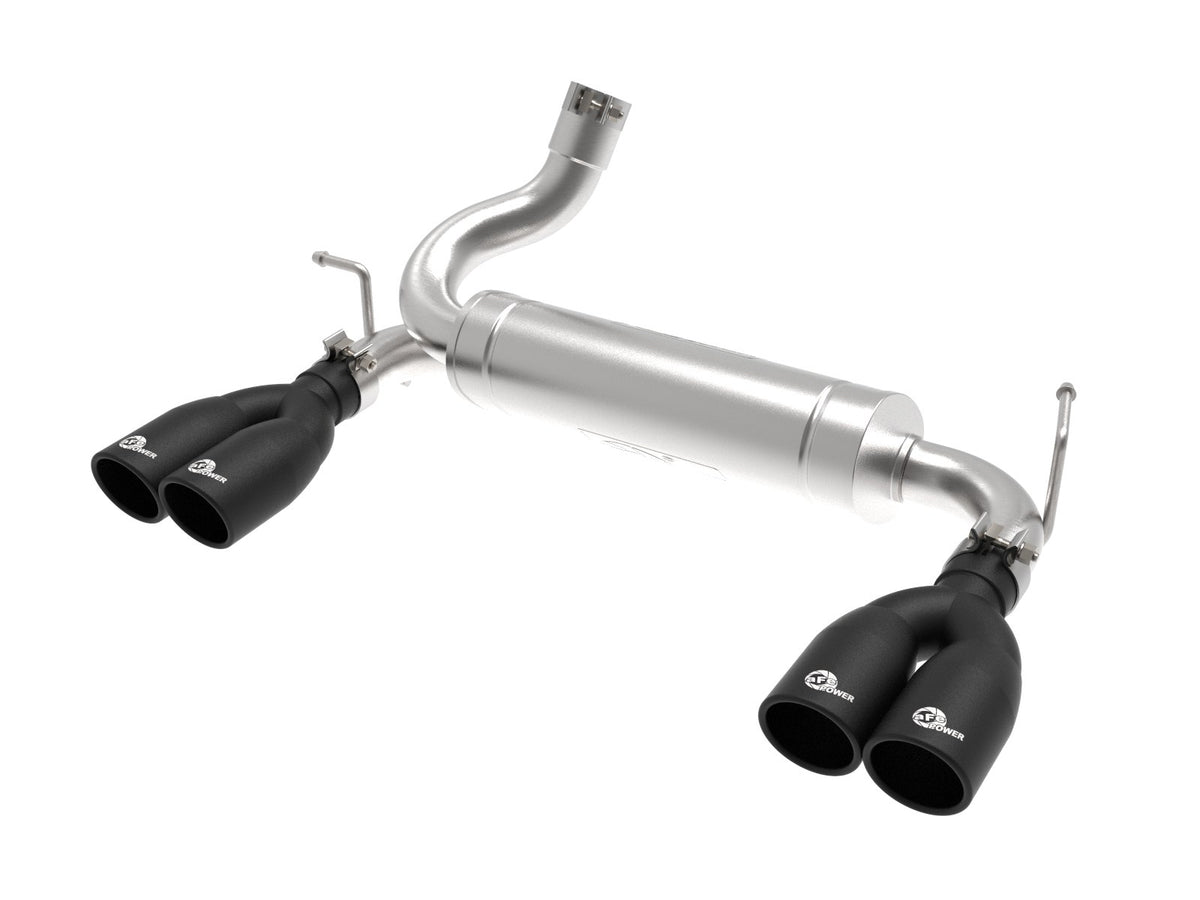 aFe Power Rebel Series 2-1/2 IN 409 Stainless Steel Axle-Back Exhaust System — Jeep Wrangler (JK) 07-18 V6-3.6L/3.8L — 49-48086-B