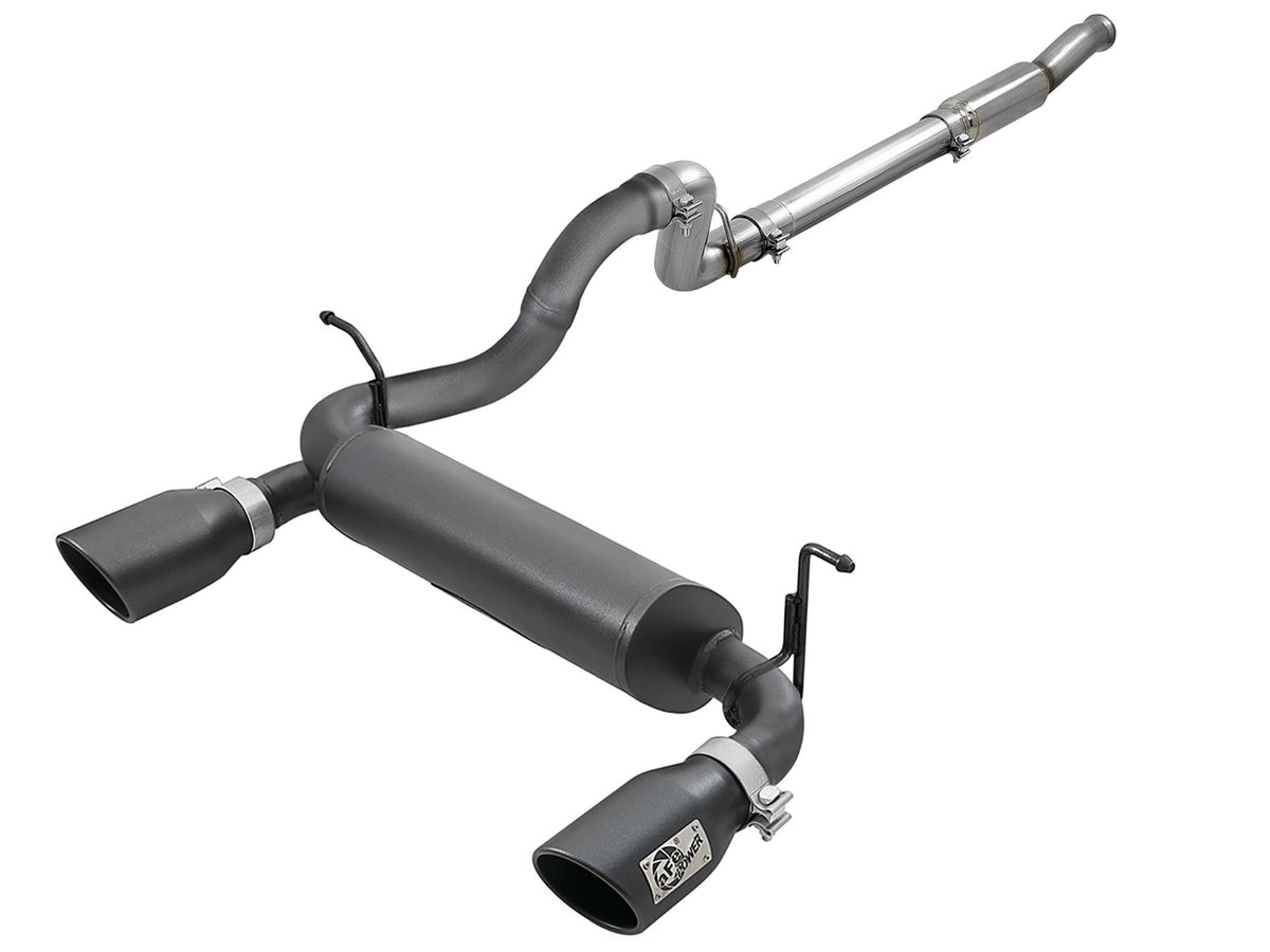 aFe Power Rebel Series 3 IN to 2-1/2 IN Stainless Steel Cat-Back Exhaust System — Jeep Wrangler (JL) 18-26 L4-2.0L (t) — 49-48096-B