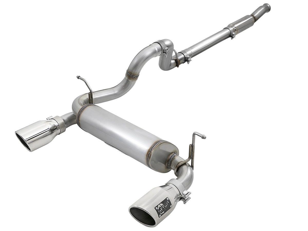 aFe Power Rebel Series 3 IN to 2-1/2 IN Stainless Steel Cat-Back Exhaust System — Jeep Wrangler (JL) 18-26 L4-2.0L (t) — 49-48096-P