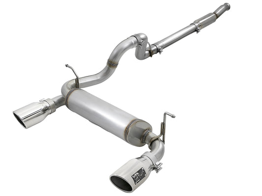 aFe Power Rebel Series 3 IN to 2-1/2 IN Stainless Steel Cat-Back Exhaust System — Jeep Wrangler (JL) 18-26 L4-2.0L (t) — 49-48096-P