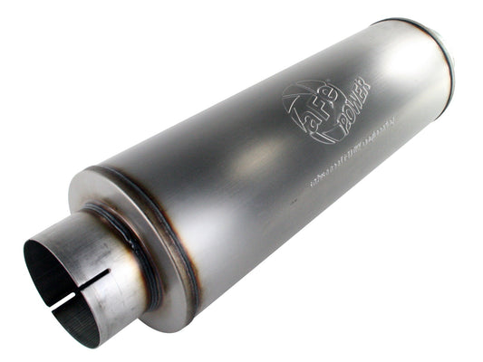 aFe Power MACH Force-Xp 5 IN 409 Stainless Steel Muffler — 5in ID Inlet & Outlet, 30in Length, 8in Diameter — 49-91012