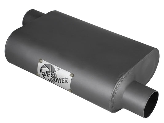 aFe Power Scorpion 2-1/2" Aluminized Steel Muffler — 2-1/2 IN ID Offset/Offset x 10 IN W x 4 IN H x 13 IN L - Oval Body — 49M00003
