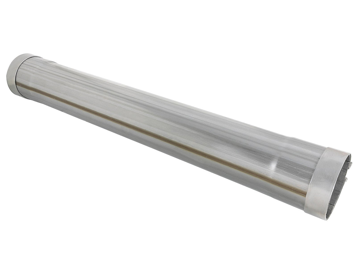 aFe Power SATURN 4S - 4" 409 Stainless Steel Muffler Delete Pipe — 4 IN ID Inlet/Outlet x 24 IN Body x 30 IN Overall Length — 49M00039