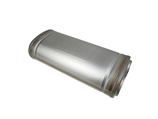 aFe Power MACH Force-Xp 409 Stainless Steel Muffler — 2-1/2 IN Dual Inlet/Dual Outlet 5 IN H x 8 IN W x 18 IN L - Oval Body — 49M00052