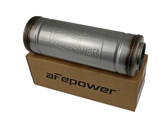 aFe Power MACH Force-Xp 3" 304 Stainless Steel Muffler — 3 IN ID Center/Center x 5 IN Dia. x 14 IN L - Round Body — 49M30049