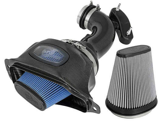 aFe Power Black Series Momentum Carbon Fiber Cold Air Intake System w/ Dual Filter — Chevrolet Corvette (C7) 14-19 V8-6.2L — 52-74201-C