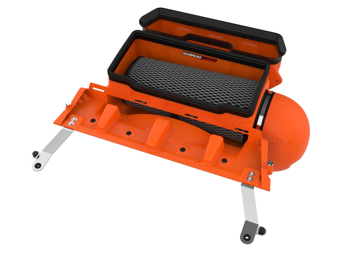 aFe Power Magnum FORCE Stage-2 Orange Edition Cold Air Intake System w/ Black Pro 5R Filter — RAM 1500 TRX 21-24 V8-6.2L (sc) — 54-13072KN