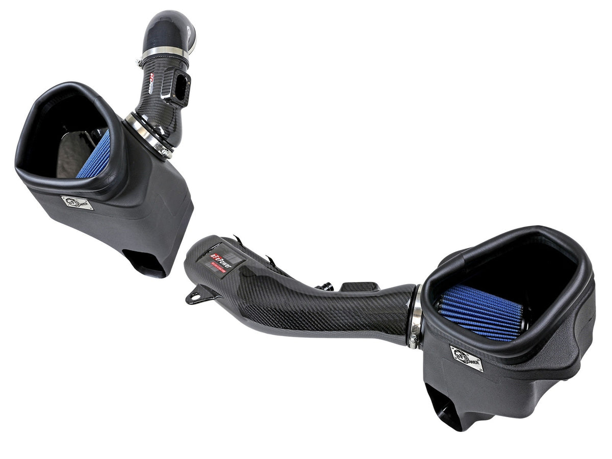 aFe Power Track Series Carbon Fiber Cold Air Intake System w/ Pro 5R Filters — BMW M2 Competition (F87) 19-21/M3/M4 (F80/82/83) 15-20 L6-3.0L (tt) S55 — 57-10006R