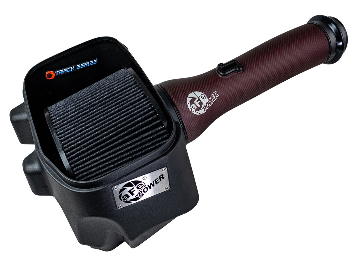 aFe Power Track Series Red Kevlar Carbon Fiber Cold Air Intake System w/ Black Pro 5R Filter — RAM 1500 RHO 25-26 L6-3.0L (tt) — 57-10032KR