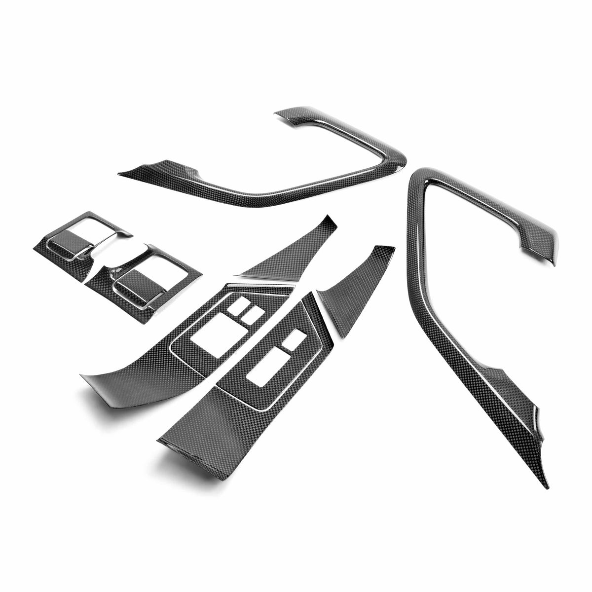 Seibon Carbon Fiber interior door trim set for 2009-2016 Nissan GT-R (12-Piece Set)