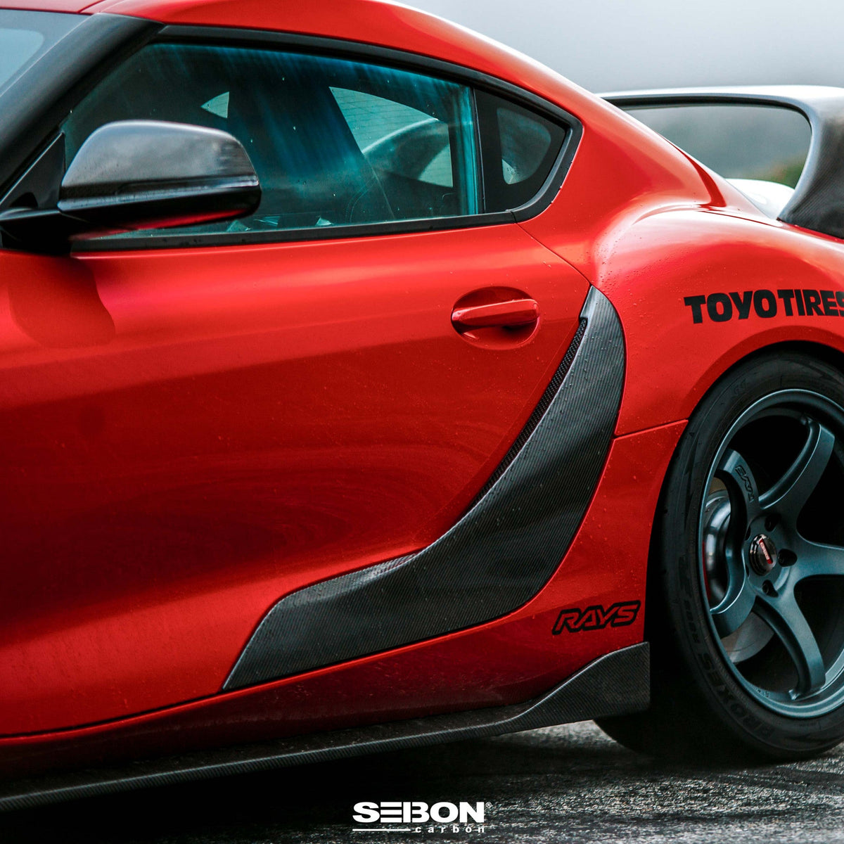 Seibon OEM-Style Carbon Fiber door garnish for 2020-2026 Toyota GR Supra