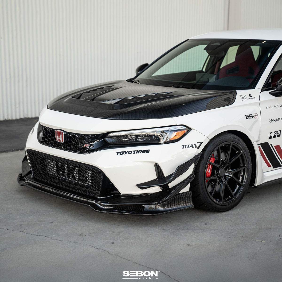 Seibon Carbon Fiber Front Bumper Canards for 2023-2026 Honda Civic Type R