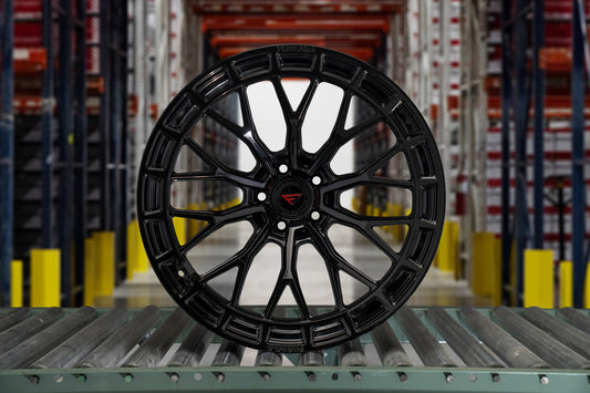 Ferrada F8-FR12 Obsidian Black wheel, front view