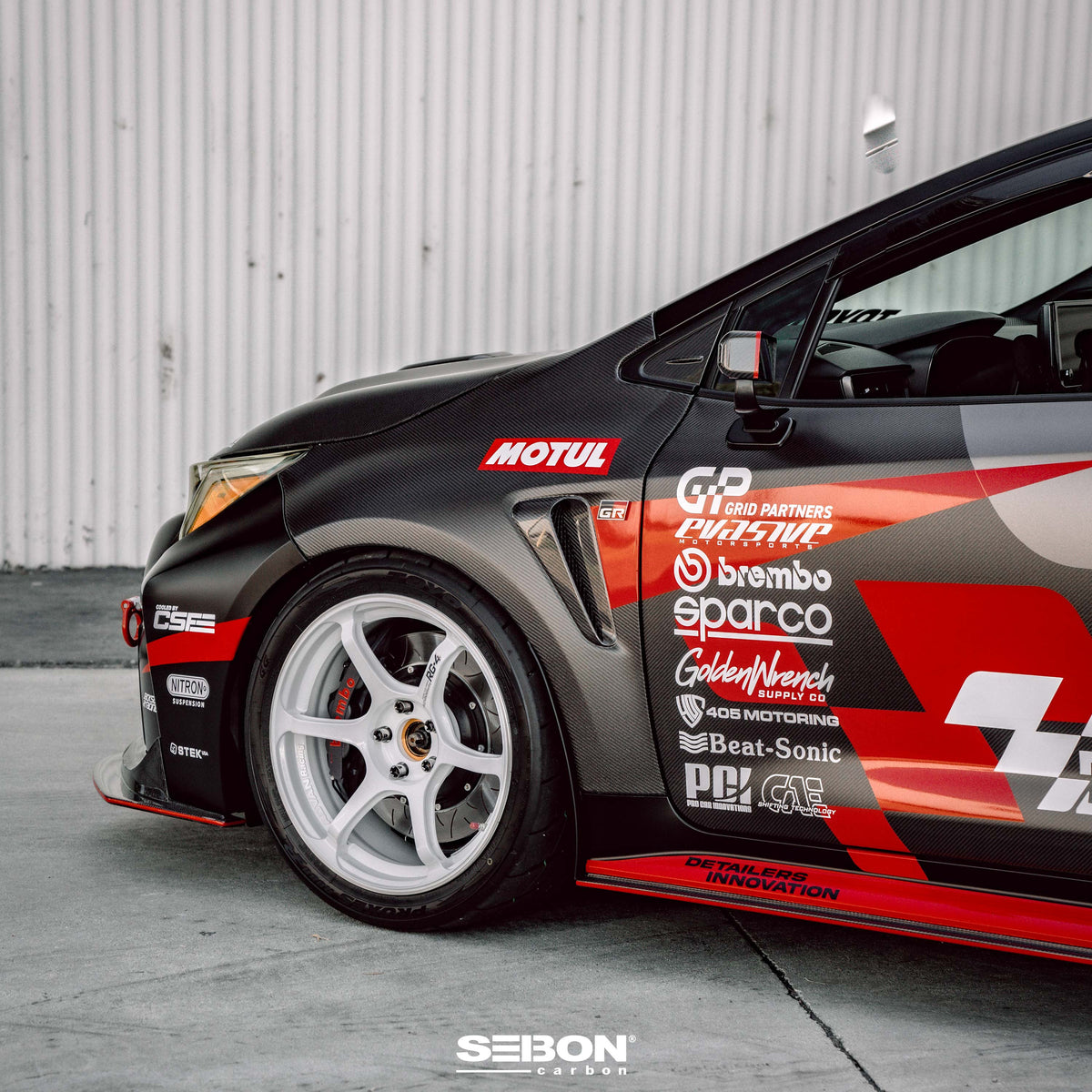 Seibon OEM-style dry Carbon Fiber fenders for 2023-2026 Toyota GR Corolla - Gloss
