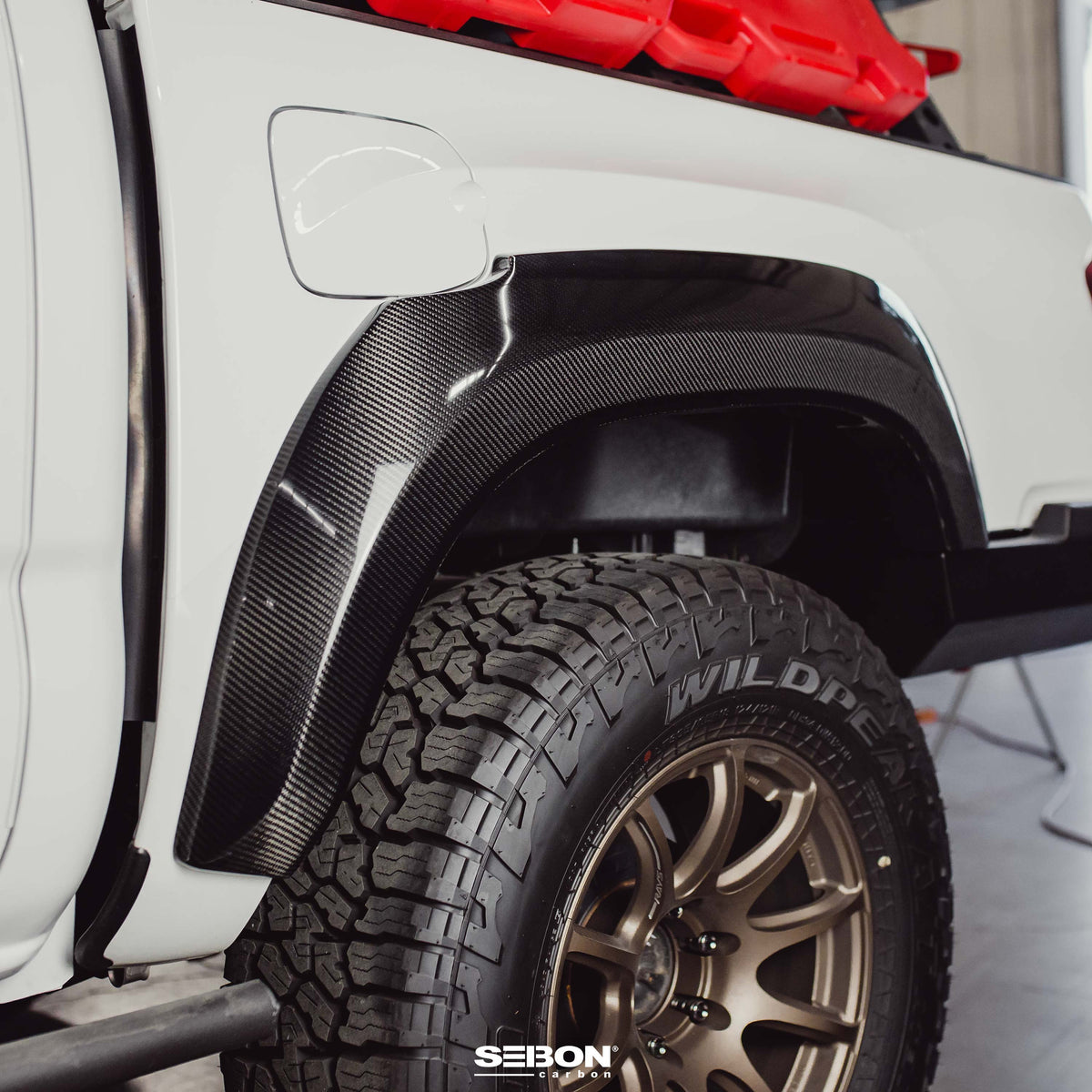 Seibon Carbon Fiber rear fender flares for 2016-2023 Toyota Tacoma