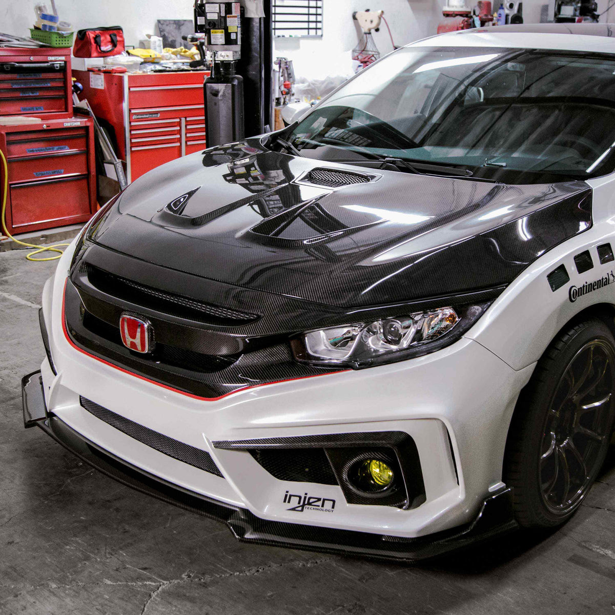 Seibon MR-Style Carbon Fiber Hood for 2016-2021 Honda Civic Coupe/Sedan