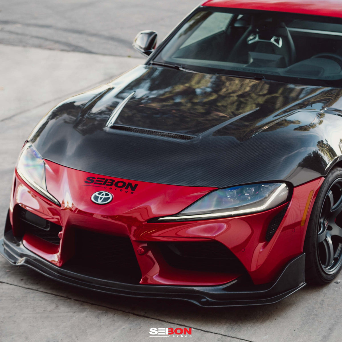 Seibon VS-style double sided carbon fiber hood for 2020-2026 Toyota GR Supra