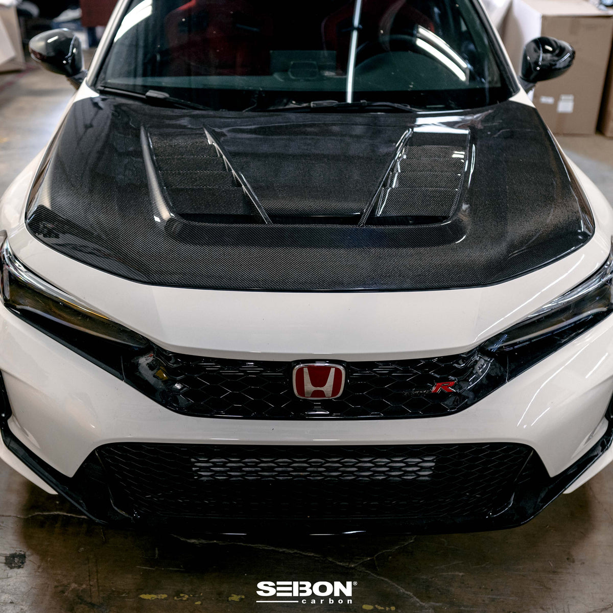 Seibon TV-Style Double Sided Carbon Fiber Hood For 2023-2026 Honda Civic Type R