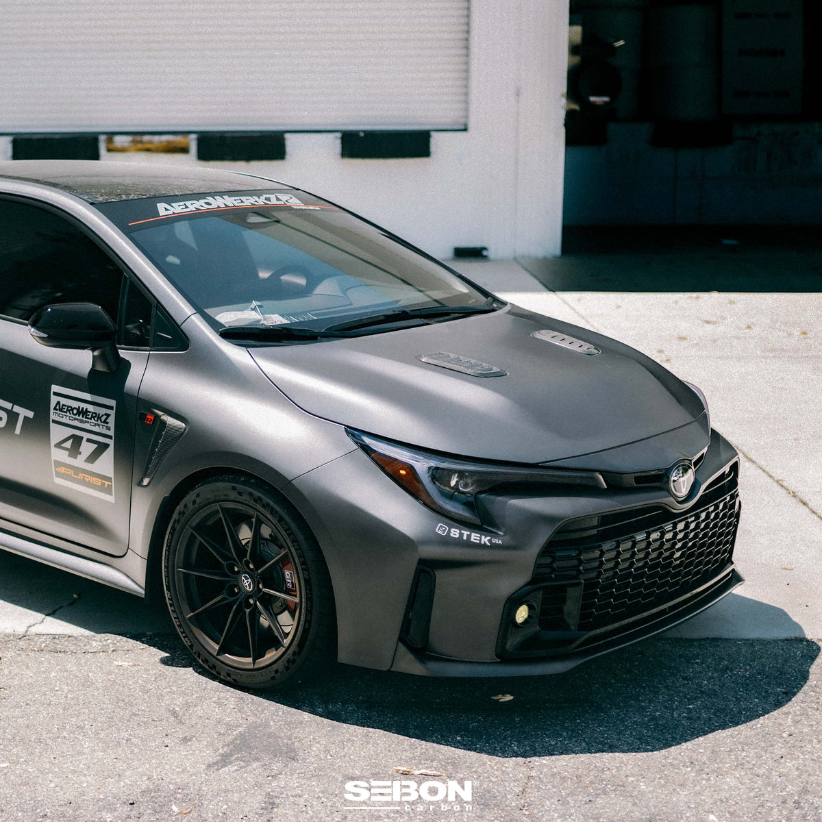 Seibon Dry Carbon Fiber Hood Vents for 2023-2026 Toyota GR Corolla - Gloss