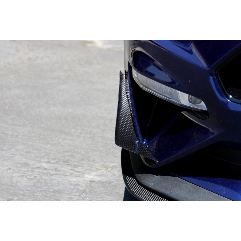 Carbon Fiber Front Bumper Canards-2018-2023 Ford S550 Mustang