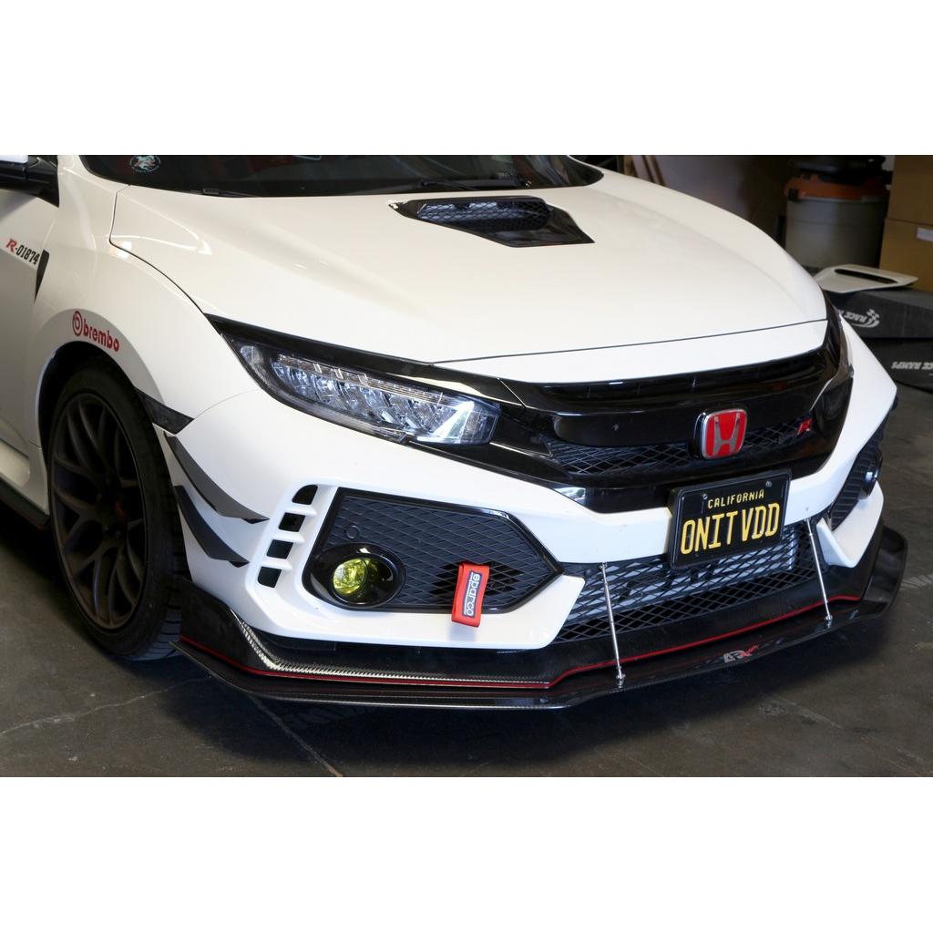 Carbon Fiber Front Bumper Canards - 2017 - 2021 Honda FK8 Civic Type R