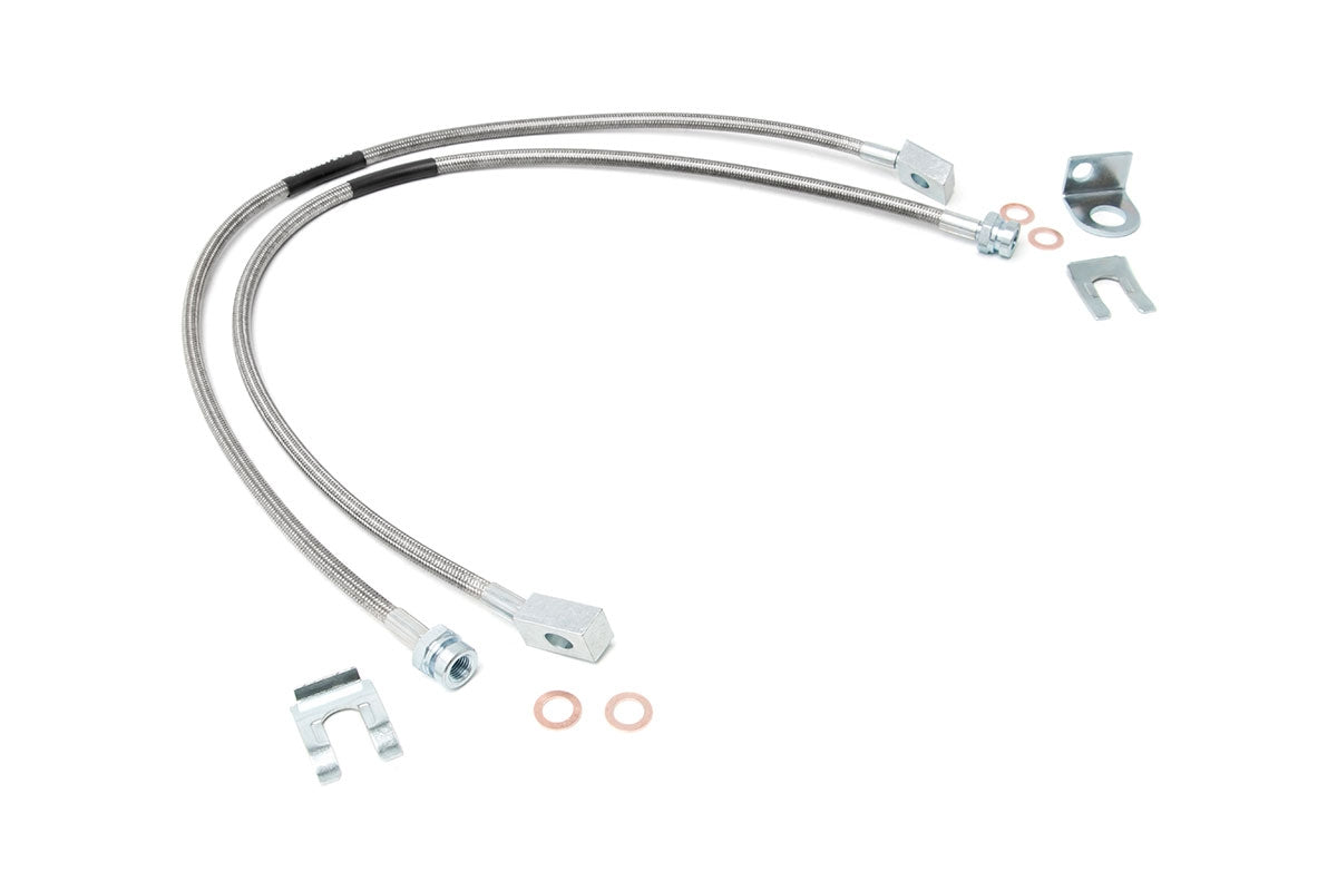 Rough Country Brake Lines | Stainless | FR | 4-6" Lift | Jeep Cherokee XJ/Wrangler TJ/Wrangler Unlimited