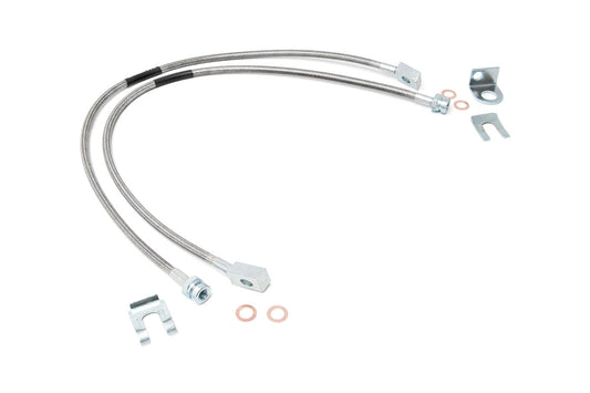 Rough Country Brake Lines | Stainless | FR | 4-6" Lift | Jeep Cherokee XJ/Wrangler TJ/Wrangler Unlimited