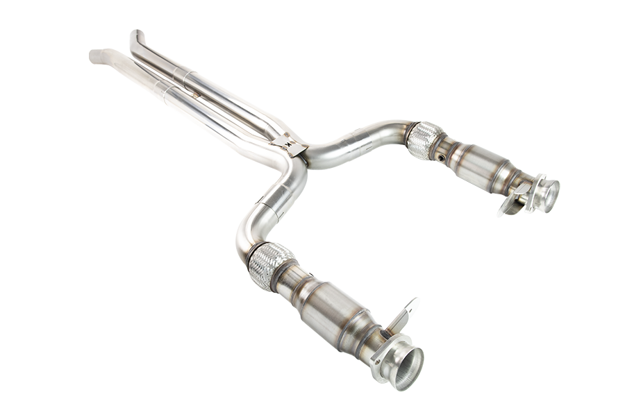 Kooks 3" x 2-3/4" SS GREEN Catted X-Pipe. 2015-2020 Shelby GT350. Retains OEM Mufflers — 11543300
