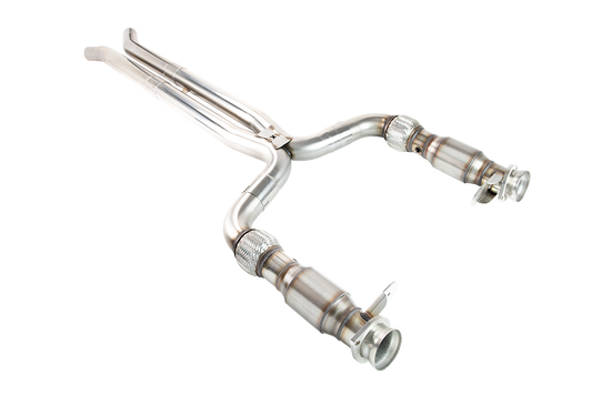 Kooks 3" x 2-3/4" SS GREEN Catted X-Pipe. 2015-2020 Shelby GT350. Retains OEM Mufflers — 11543300