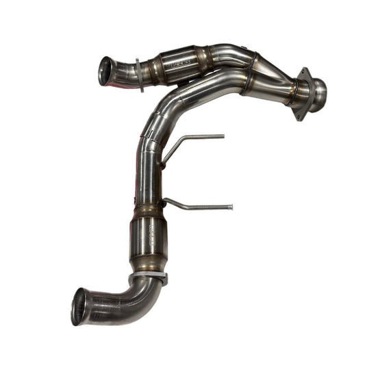 Kooks 3" SS Catted Y-Pipe. 2021-2026 F150 5.0L 4V. Connects to OEM. — 13713200