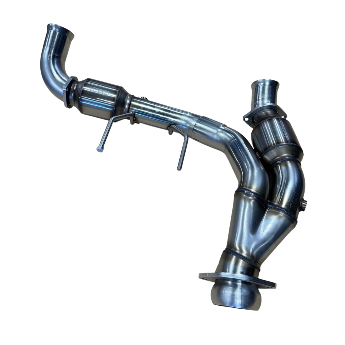 Kooks 3" SS H.O. GREEN Catted Y-Pipe. 2021-2026 F150 5.0L 4V. Connects to OEM. — 13713400