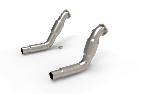 Kooks 2025 Explorer ST/Aviator GREEN Catted Downpipes — 15123300